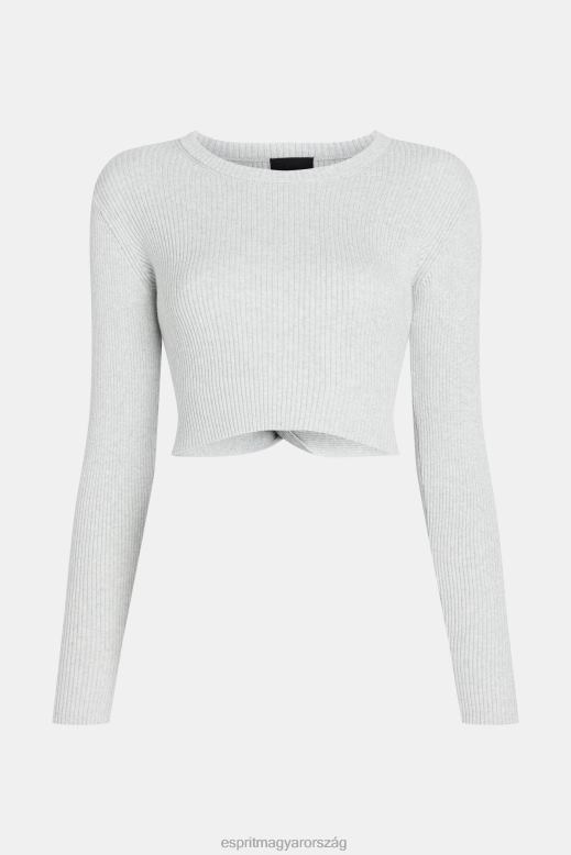 Esprit csavart hátú fémes pulóver nők fehér pulóverek F8HN8357