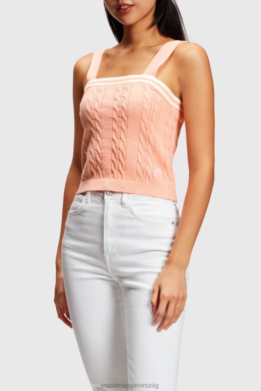 Esprit delfin logó kábel pulóver camisole nők rózsaszín pulóverek F8HN8410