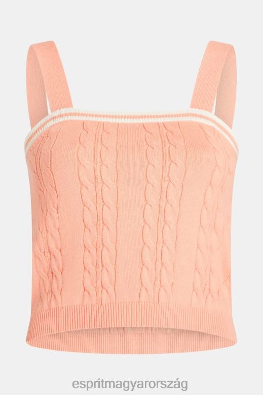 Esprit delfin logó kábel pulóver camisole nők rózsaszín pulóverek F8HN8410