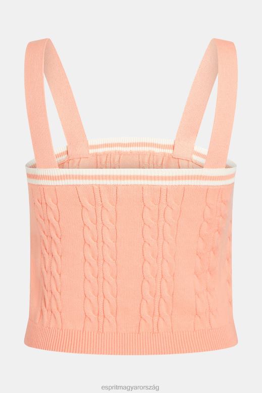 Esprit delfin logó kábel pulóver camisole nők rózsaszín pulóverek F8HN8410