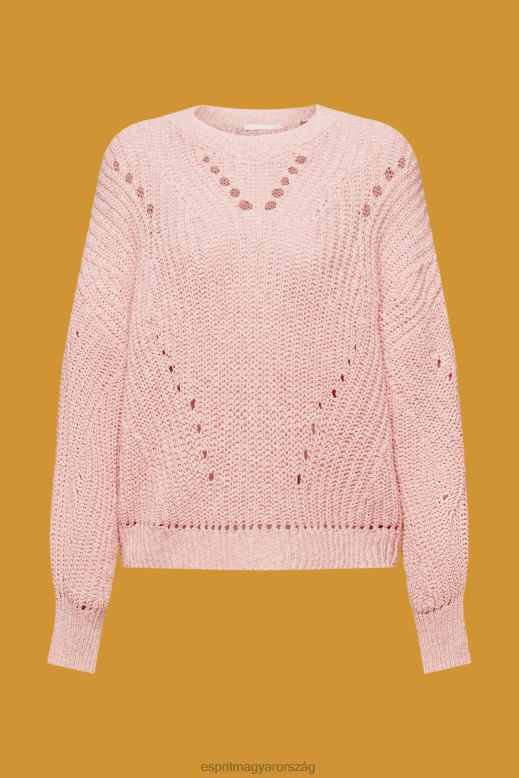 Esprit kábel kötött jumper nők rózsaszín pulóverek F8HN8273