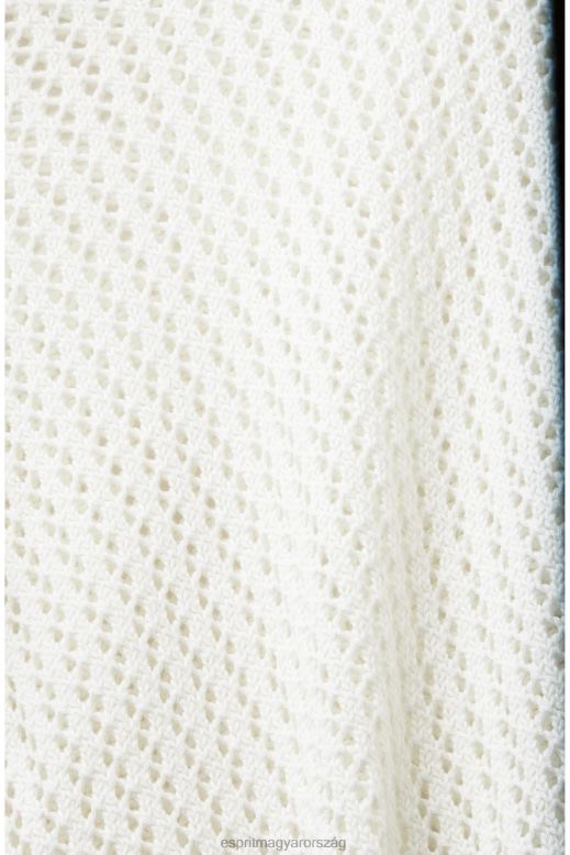 Esprit organikus pamut szerkezetű pulóver nők törtfehér pulóverek F8HN8275