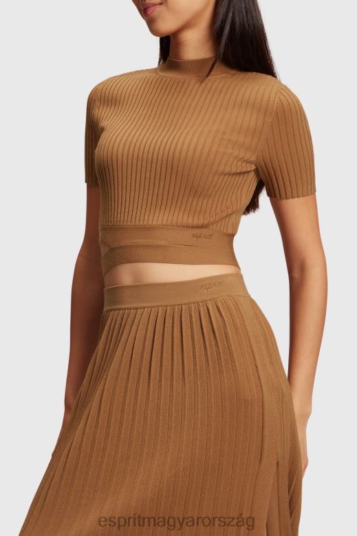 Esprit redőzött felső nők barna pulóverek F8HN8375