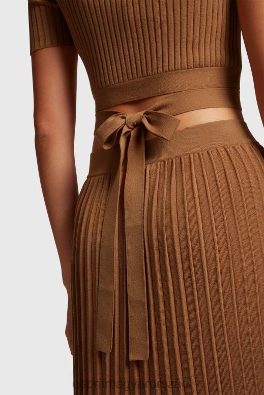 Esprit redőzött felső nők barna pulóverek F8HN8375