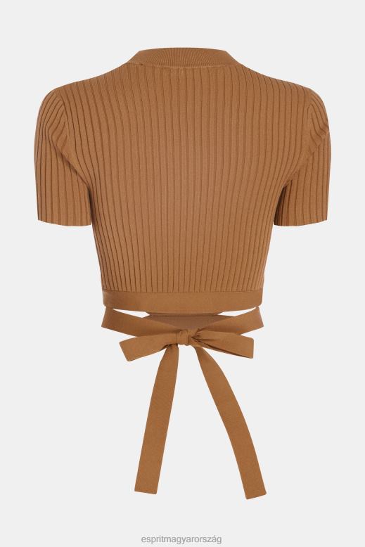 Esprit redőzött felső nők barna pulóverek F8HN8375