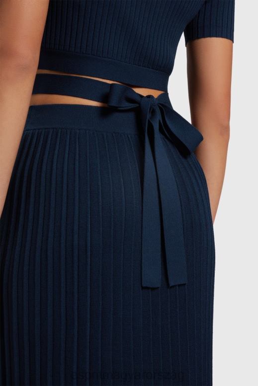 Esprit redőzött felső nők haditengerészet pulóverek F8HN8378