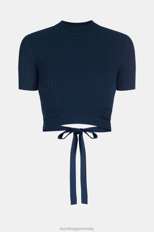 Esprit redőzött felső nők haditengerészet pulóverek F8HN8378