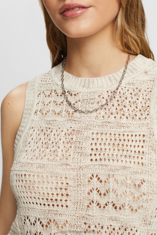 Esprit ujjatlan pulóver nők homok pulóverek F8HN87