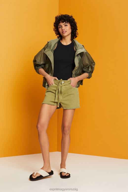 Esprit magasra kötő derék farmer rövidnadrág nők fehér rövidnadrág F8HN857