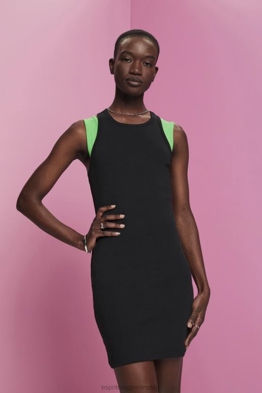 Esprit bordás dzsörzé ruha nők fekete ruhák F8HN8285