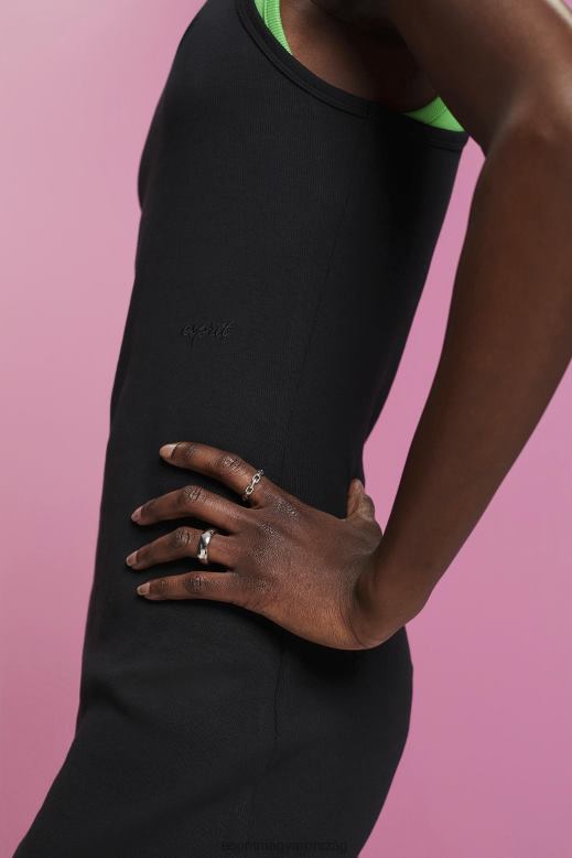 Esprit bordás dzsörzé ruha nők fekete ruhák F8HN8285