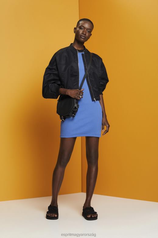 Esprit bordás dzsörzé ruha nők szürke kék ruhák F8HN8287