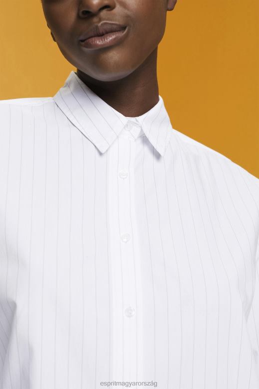 Esprit csíkos ingruha, 100% pamut nők fehér ruhák F8HN8277