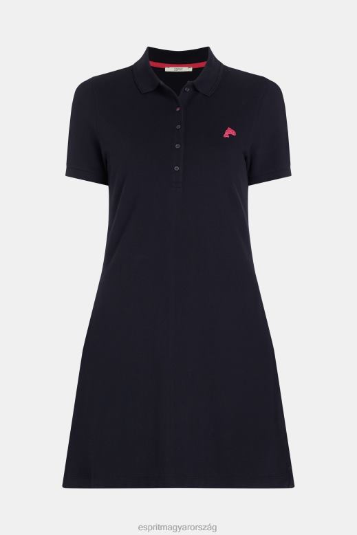 Esprit delfin tenisz klub klasszikus pólóruha nők fekete ruhák F8HN8504