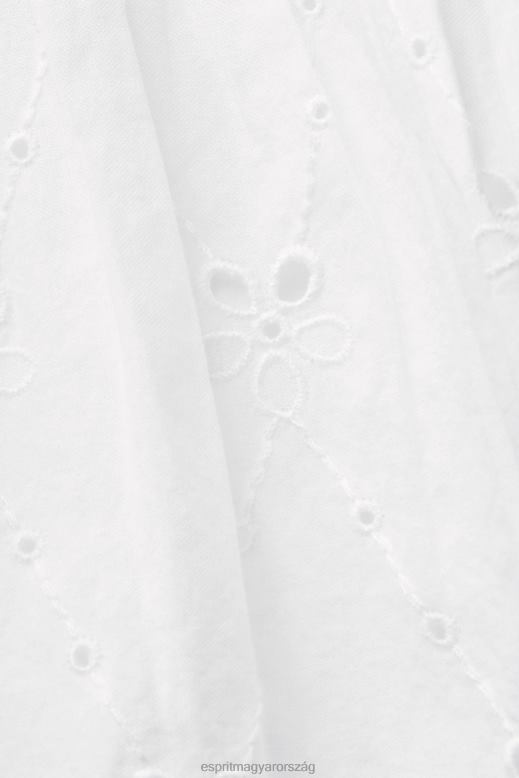 Esprit hímzett ruha, 100% pamut nők fehér ruhák F8HN8186
