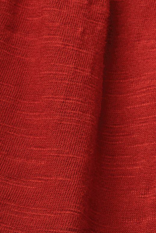 Esprit jersey ruha hímzett csipkeujjakkal nők terrakotta ruhák F8HN860