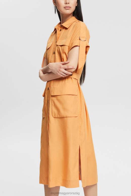 Esprit kevert lenvászon: ingruha övvel nők őszibarack ruhák F8HN8542