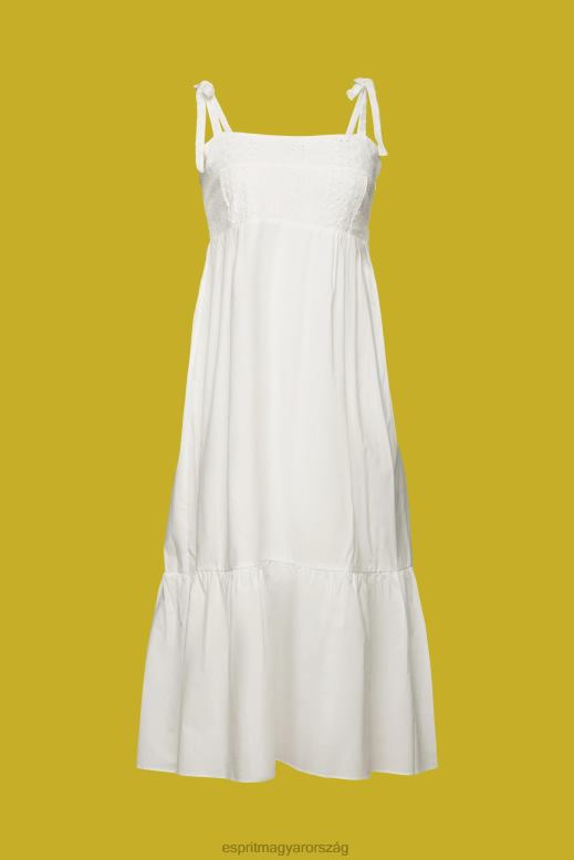 Esprit midi ruha hímzéssel, lenzing ecovero nők fehér ruhák F8HN8205