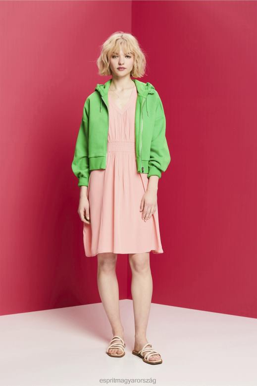 Esprit mini ruha smocked derékkal nők rózsaszín ruhák F8HN8229