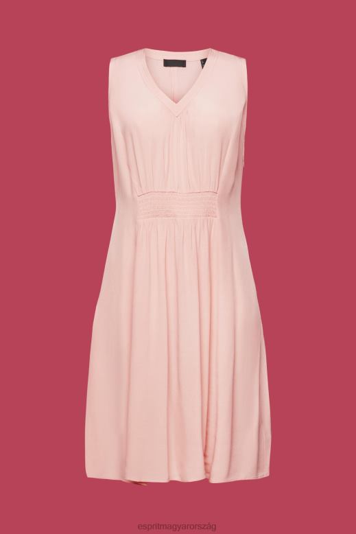 Esprit mini ruha smocked derékkal nők rózsaszín ruhák F8HN8229