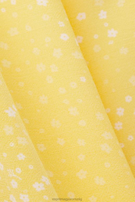 Esprit mintás mini ruha csokornyakkendővel nők halványsárga ruhák F8HN8128