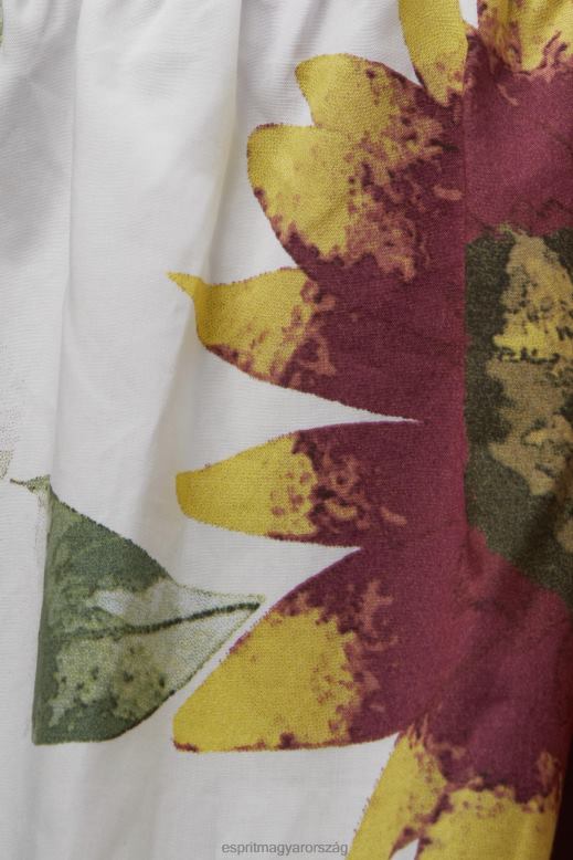 Esprit mintás vállból készült poplin miniruha nők fehér ruhák F8HN8178