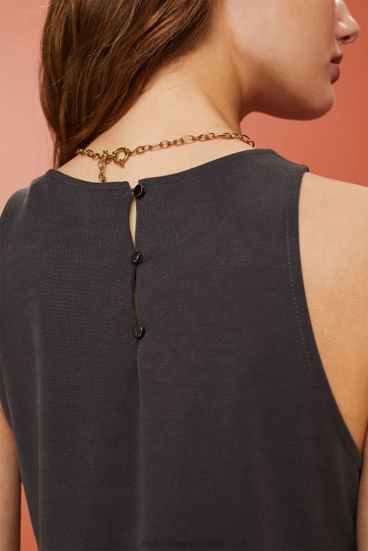 Esprit modális keverékű tank midi ruha nők antracit ruhák F8HN852