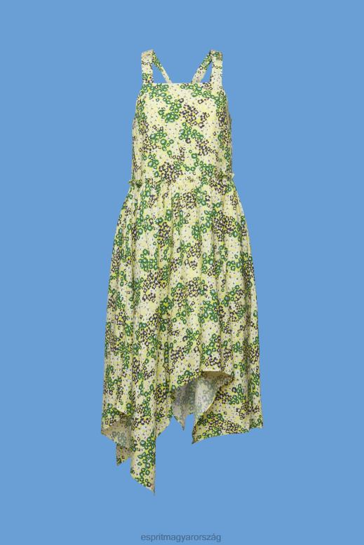 Esprit nyomott midi ruha nők sárga ruhák F8HN8237