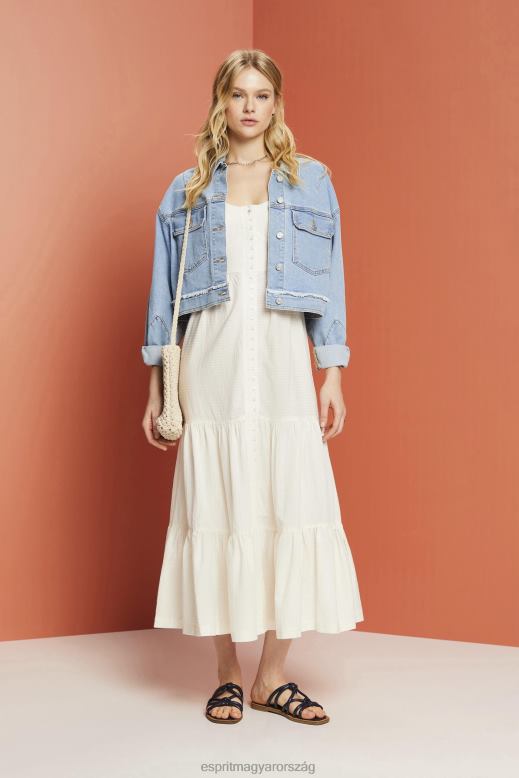 Esprit pántos maxi ruha nők fehér ruhák F8HN8232