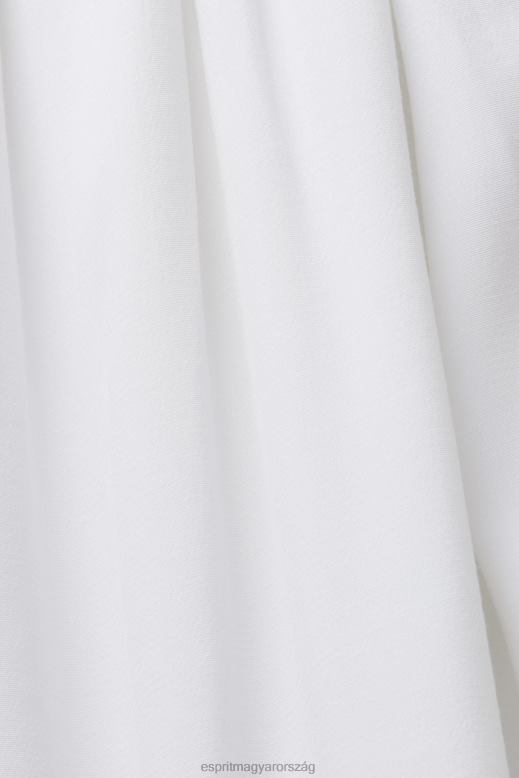 Esprit pántos ruha smock, tencel nők fehér ruhák F8HN8203