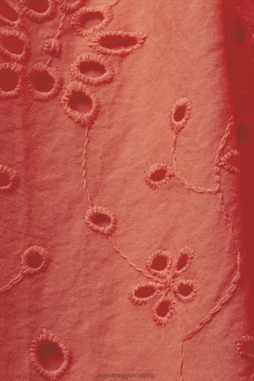 Esprit pamut csipke ruha nők korall narancs ruhák F8HN8192