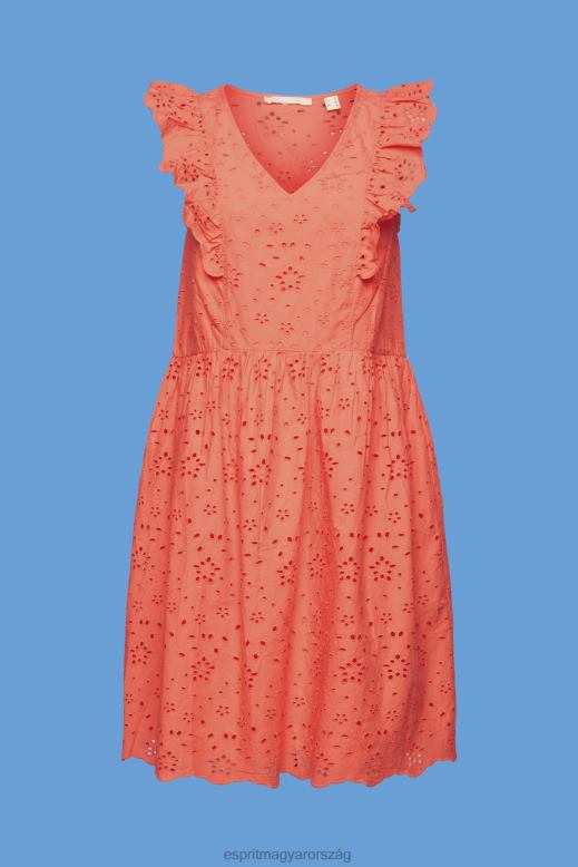 Esprit pamut csipke ruha nők korall narancs ruhák F8HN8192