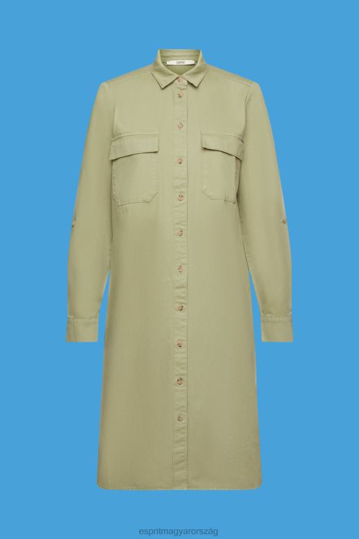 Esprit pamut ing ruha nők világos khaki ruhák F8HN845