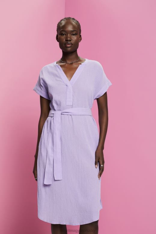 Esprit ráncos midi ruha övvel nők fehér ruhák F8HN854