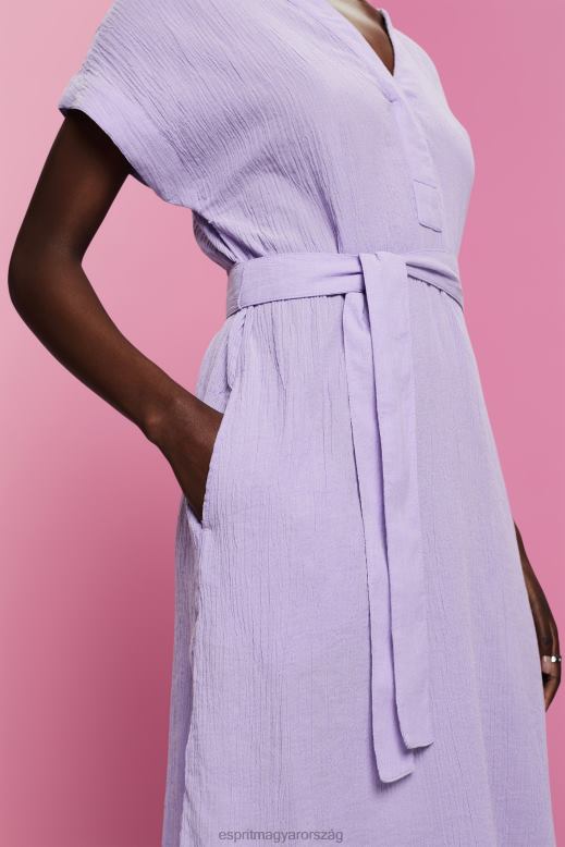 Esprit ráncos midi ruha övvel nők fehér ruhák F8HN854