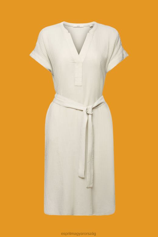 Esprit ráncos midi ruha övvel nők poros zöld ruhák F8HN853