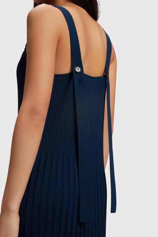 Esprit redős pántos ruha nők haditengerészet ruhák F8HN8388