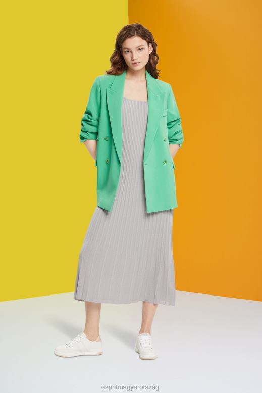 Esprit redős pántos ruha nők középszürke ruhák F8HN8490