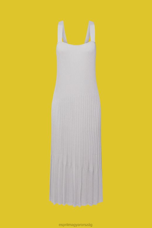 Esprit redős pántos ruha nők középszürke ruhák F8HN8490