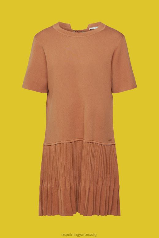 Esprit redős peplum ruha nők barna ruhák F8HN8488
