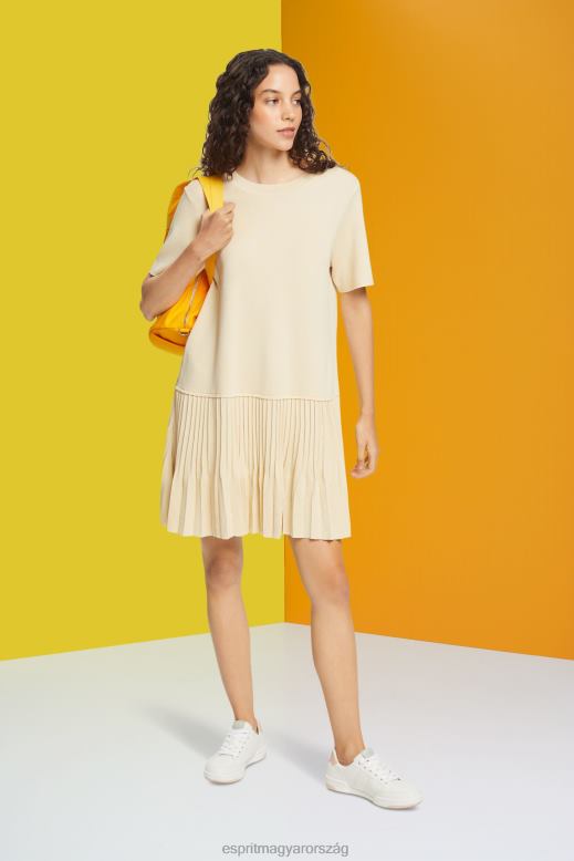 Esprit redős peplum ruha nők homok ruhák F8HN8489