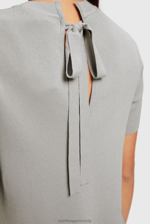 Esprit redős peplum ruha nők középszürke ruhák F8HN8487