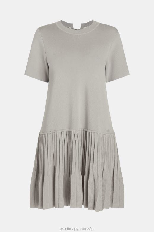 Esprit redős peplum ruha nők középszürke ruhák F8HN8487