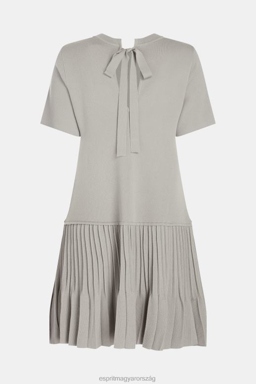 Esprit redős peplum ruha nők középszürke ruhák F8HN8487