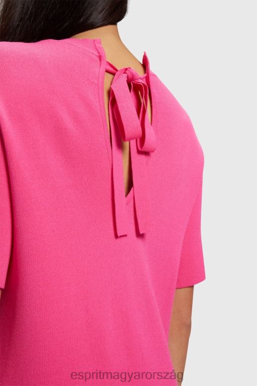 Esprit redős peplum ruha nők rózsaszín fukszia ruhák F8HN8380
