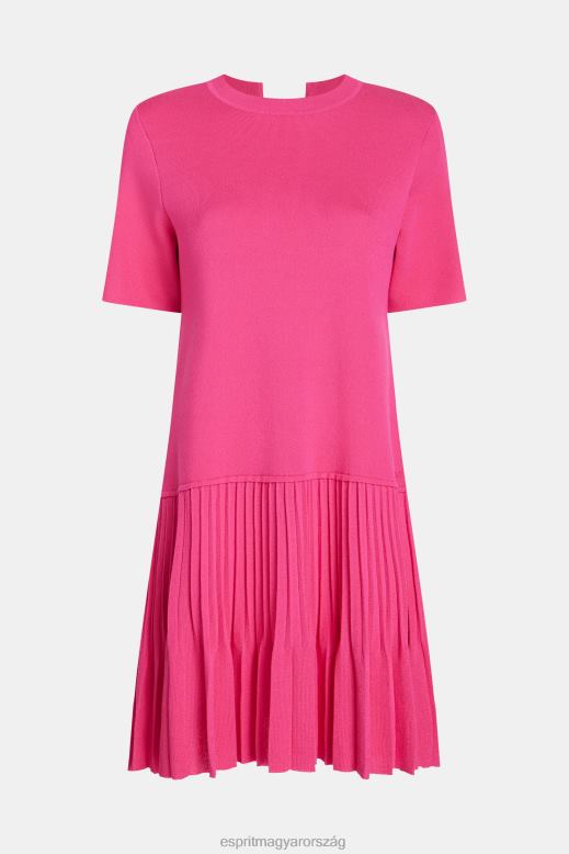 Esprit redős peplum ruha nők rózsaszín fukszia ruhák F8HN8380