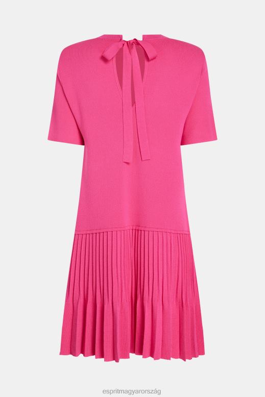 Esprit redős peplum ruha nők rózsaszín fukszia ruhák F8HN8380