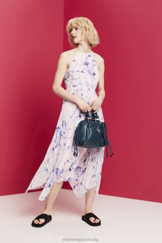 Esprit redős sifon midi ruha nők fehér ruhák F8HN894