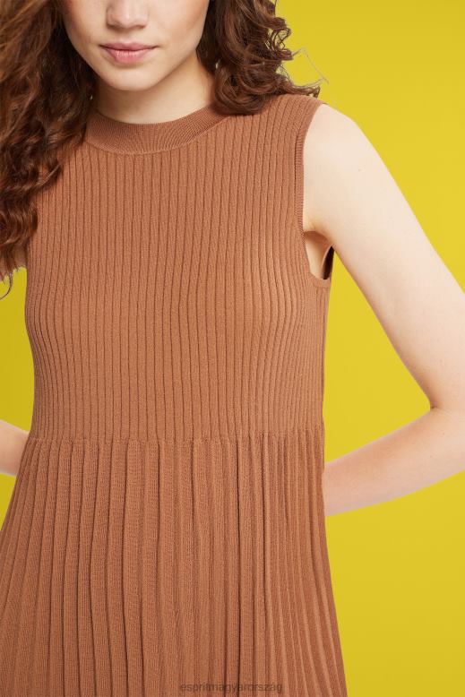 Esprit redős szabású és lobogó ruha nők barna ruhák F8HN8382