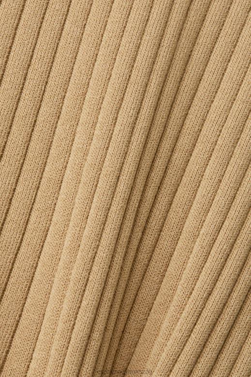 Esprit redőzött betakaró ruha hosszú ujjal nők khaki bézs ruhák F8HN8126